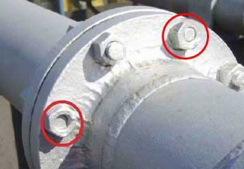 Improperly bolted flange