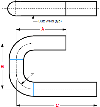 Orthographic view of a pipeline