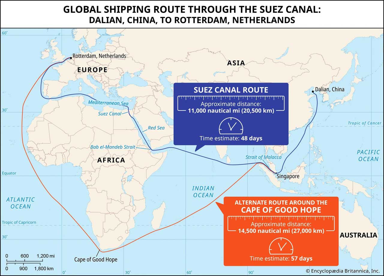 Map of Suez Canal