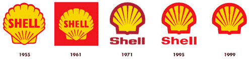 Shell logos in the years 1955 to 1999