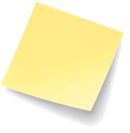 One Yellow Post-It note