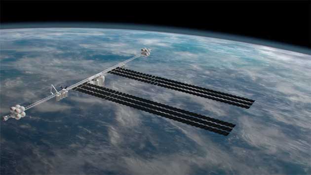 Solar panels in space