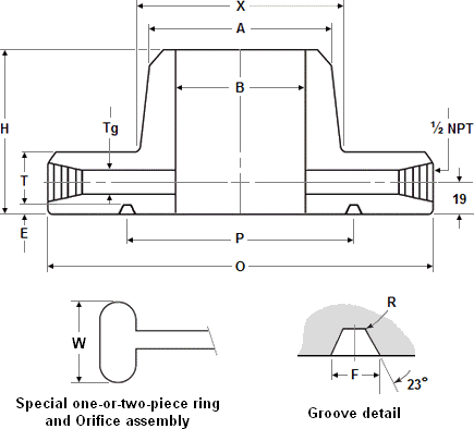 Weld Neck Orifice flange - Ring Type Joint