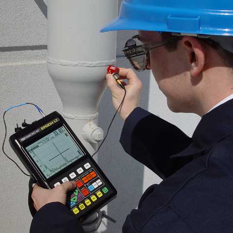 Inspection of pipe with Ultrasonic Flaw Detector