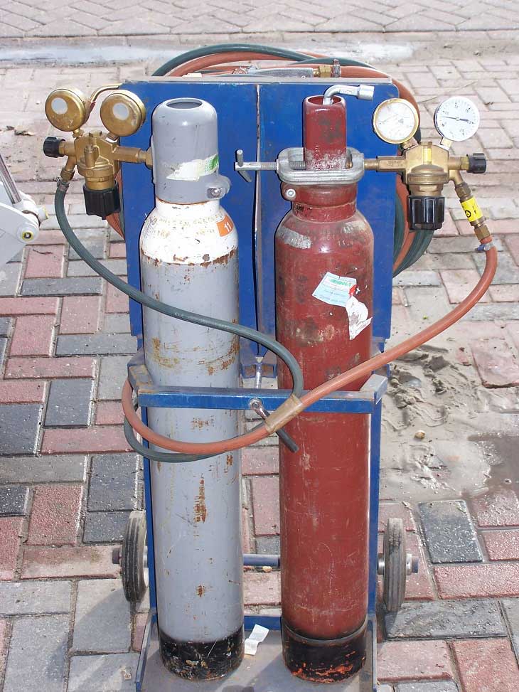 Typical gas cylinders car