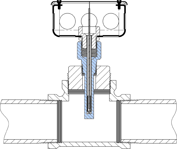 Thermowell in a Tee Configuration
