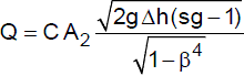 Venturi Meter calibration equation